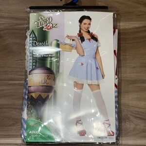 Spirit Halloween Wizard of Oz Dorothy Adult Costume XL 14-16 Gingham Dress Bows